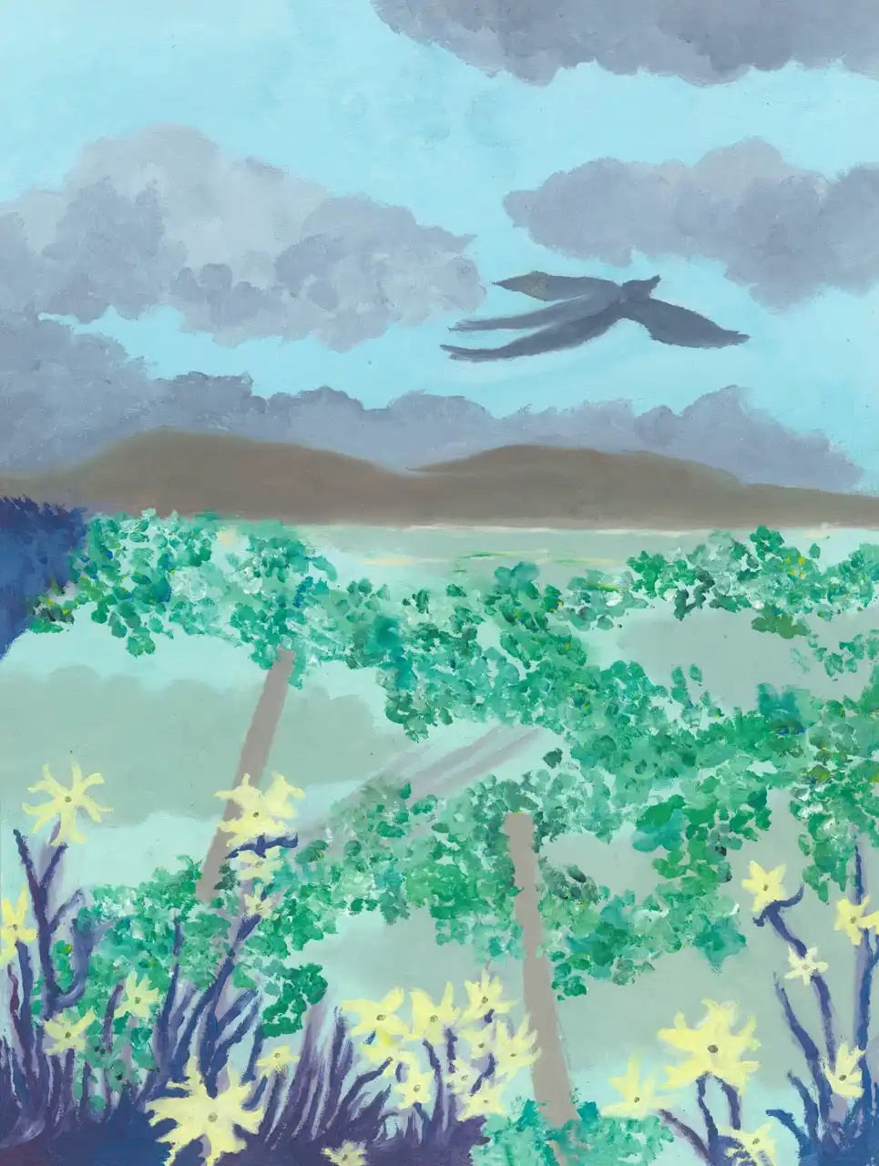 Impressionistic landscape painting.