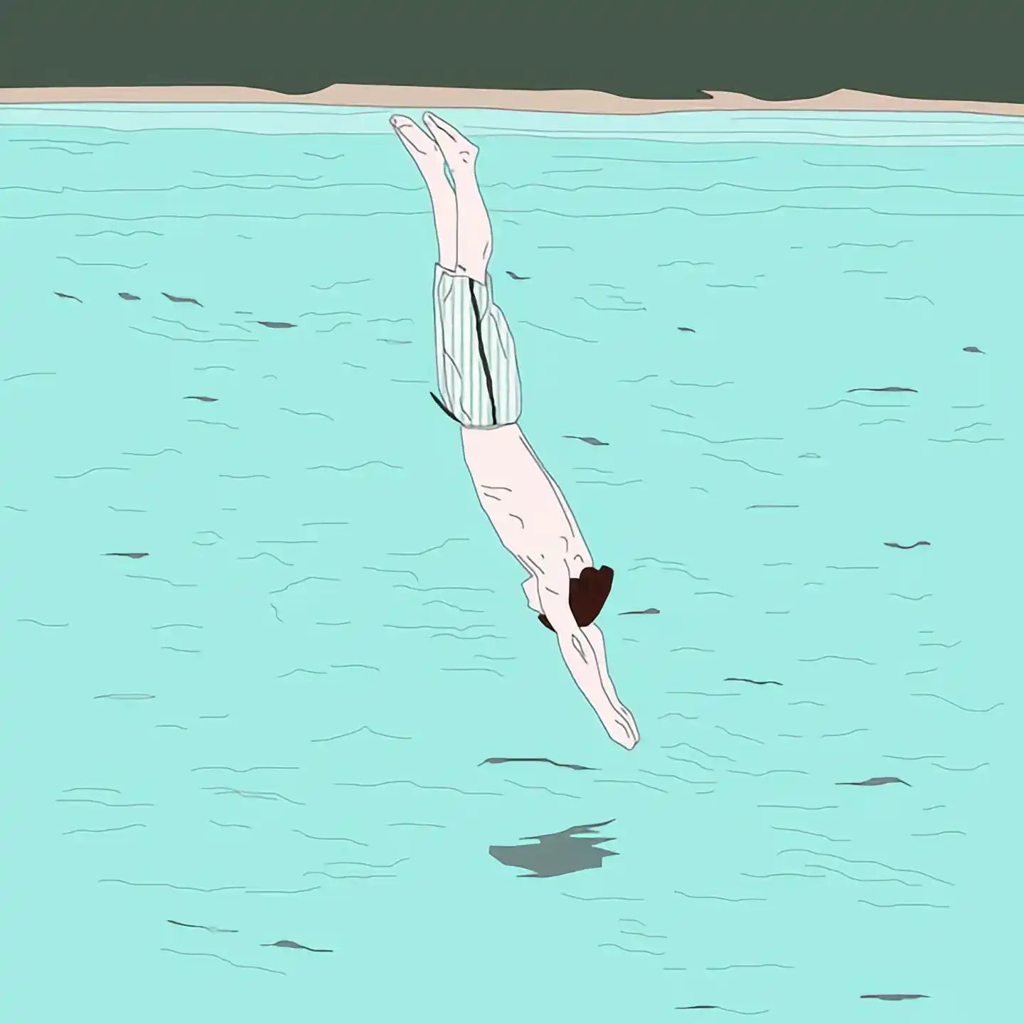 Man diving into water.