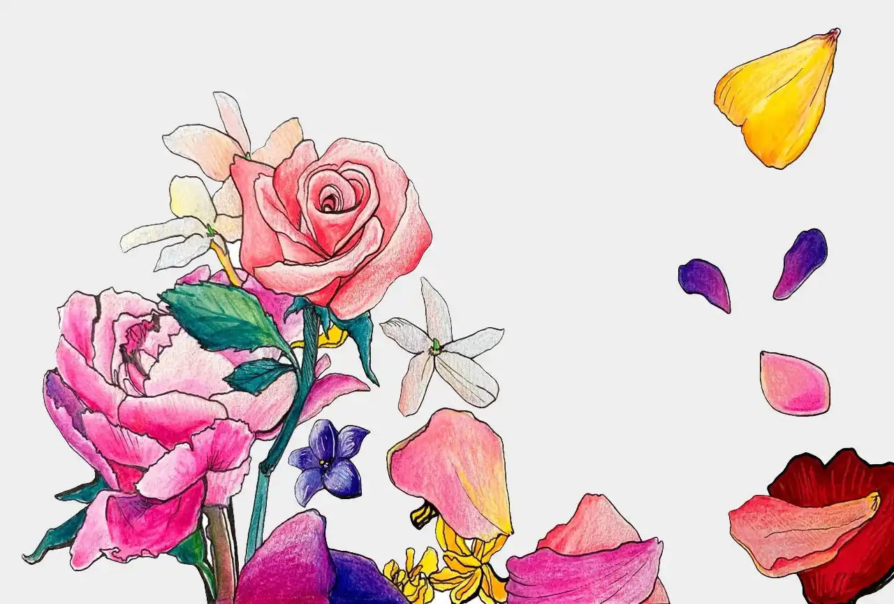 Watercolor floral arrangement.